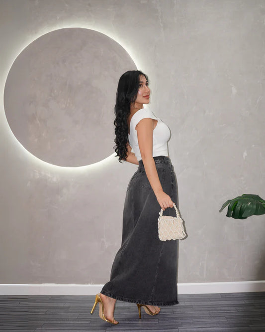 Falda Denim Maxi City Edge