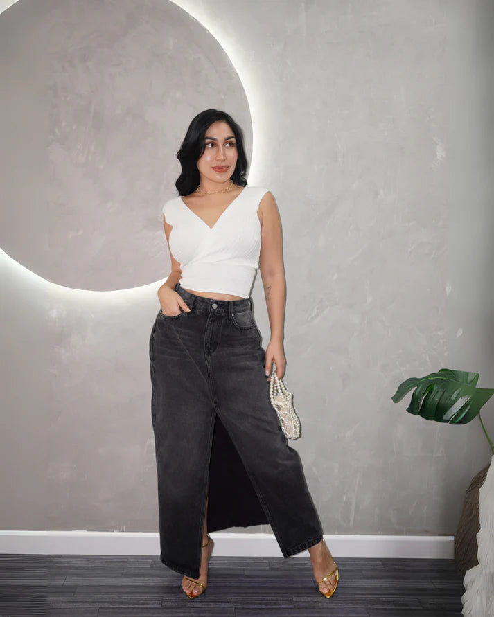 Falda Denim Maxi City Edge