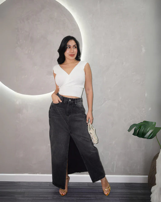 Falda Denim Maxi City Edge